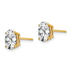 14k 8x6mm Oval Cubic Zirconia Post Earrings