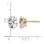 14k 8x6mm Oval Cubic Zirconia Post Earrings