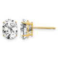 14k 8x6mm Oval Cubic Zirconia Post Earrings
