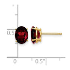 14k 8x6mm Oval Garnet Post Earrings
