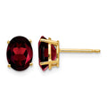 14k 8x6mm Oval Garnet Post Earrings