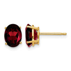14k 8x6mm Oval Garnet Post Earrings