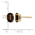 14k 8x6mm Oval Smoky Quartz Post Earrings