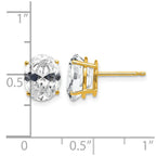 14k 9x7mm Oval Cubic Zirconia Post Earrings