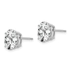 14k White Gold 9x7mm Oval Cubic Zirconia Stud Earrings