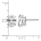 14k White Gold 9x7mm Oval Cubic Zirconia Stud Earrings