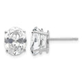 14k White Gold 9x7mm Oval Cubic Zirconia Stud Earrings