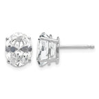 14k White Gold 9x7mm Oval Cubic Zirconia Stud Earrings