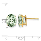 14k 10x8mm Oval Green Quartz Post Earrings