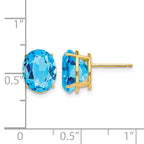 14k 10x8mm Oval Blue Topaz Post Earrings