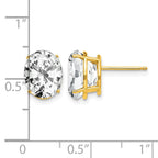 14k 10x8mm Oval Cubic Zirconia Post Earrings