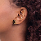 14k 10x8mm Oval Smoky Quartz Post Earrings