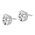 14k White Gold 10x8mm Oval Cubic Zirconia Post Earrings
