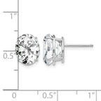 14k White Gold 10x8mm Oval Cubic Zirconia Post Earrings