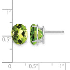 14k White Gold 10x8mm Oval Peridot Post Earrings