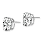 14k White Gold 12x10mm Oval Cubic Zirconia Stud Earrings