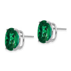 14k White Gold 12x10mm Oval Mount St. Helens Stud Earrings