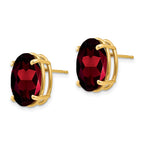 14k 14x10mm Oval Garnet Post Earrings