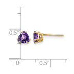 14k 5mm Trillion Amethyst Post Earrings