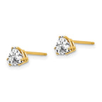 14k 5mm Trillion Cubic Zirconia Post Earrings