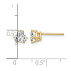 14k 5mm Trillion Cubic Zirconia Post Earrings