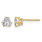 14k 5mm Trillion Cubic Zirconia Post Earrings