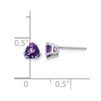 14k White Gold 5mm Trillion Amethyst Post Earrings