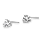14k White Gold 5mm Trillion Cubic Zirconia Stud Earrings