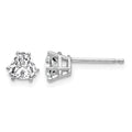 14k White Gold 5mm Trillion Cubic Zirconia Stud Earrings