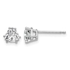 14k White Gold 5mm Trillion Cubic Zirconia Stud Earrings