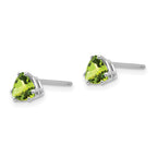 14k White Gold 5mm Trillion Peridot Stud Earrings