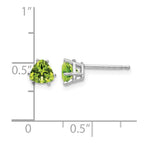 14k White Gold 5mm Trillion Peridot Stud Earrings