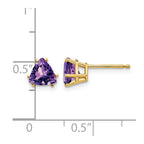 14k 6mm Trillion Amethyst Post Earrings