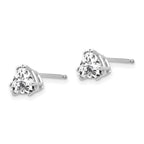 14k White Gold 6mm Trillion Cubic Zirconia Post Earrings