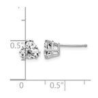 14k White Gold 6mm Trillion Cubic Zirconia Post Earrings