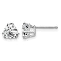 14k White Gold 6mm Trillion Cubic Zirconia Post Earrings