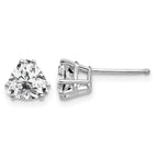 14k White Gold 6mm Trillion Cubic Zirconia Post Earrings