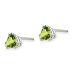 14k White Gold 6mm Trillion Peridot Post Earrings