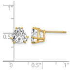 14k 7mm Trillion Cubic Zirconia Post Earrings