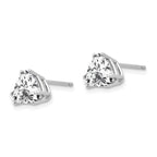 14k White Gold 7mm Trillion Cubic Zirconia Stud Earrings