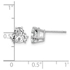 14k White Gold 7mm Trillion Cubic Zirconia Stud Earrings
