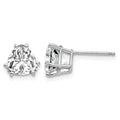 14k White Gold 7mm Trillion Cubic Zirconia Stud Earrings