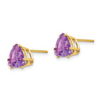 14k 8mm Trillion Amethyst Post Earrings