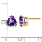 14k 8mm Trillion Amethyst Post Earrings