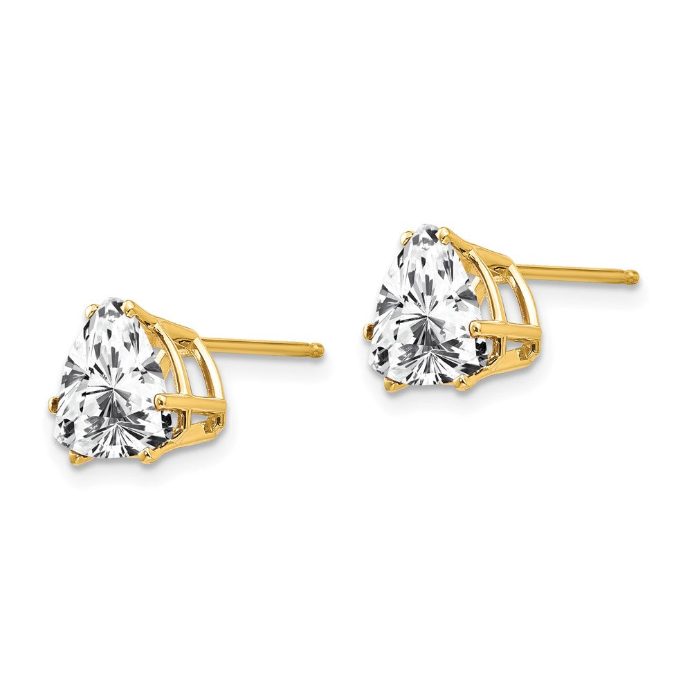 14k 8mm Trillion Cubic Zirconia Post Earrings