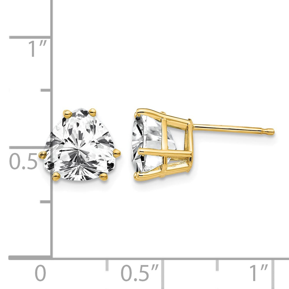 14k 8mm Trillion Cubic Zirconia Post Earrings