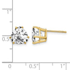 14k 8mm Trillion Cubic Zirconia Post Earrings