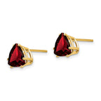 14k 8mm Trillion Garnet Post Earrings