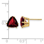 14k 8mm Trillion Garnet Post Earrings