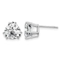 14k White Gold 8mm Trillion Cubic Zirconia Post Earrings